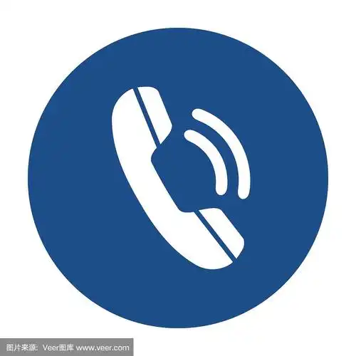 蓝色圆形会议电话图标,白色背景按钮