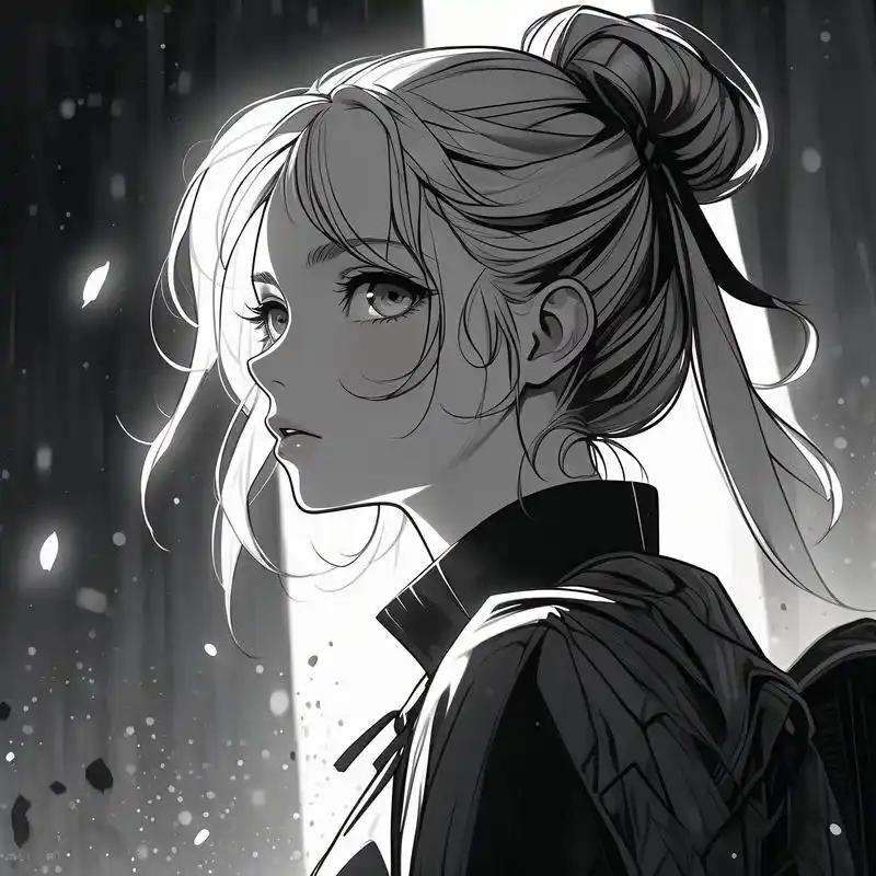 96 黑白动漫风女生头像精选 今天给大家带来一组黑白动漫风格的女生