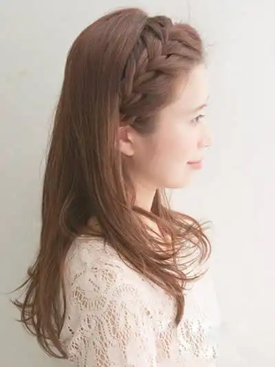 无刘海露额编发教程图解,编刘海图片,发型图片