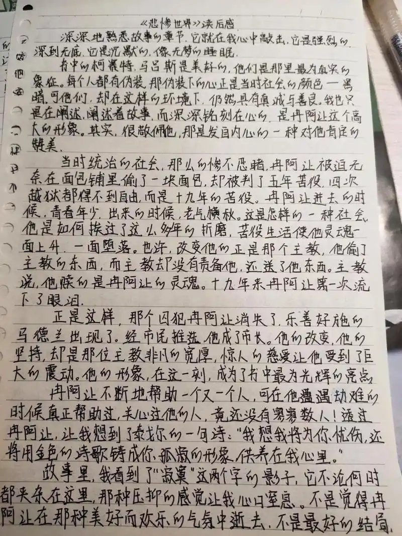 《悲惨世界》读后感 《悲惨世界》读后感