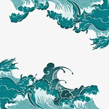 国潮中国风海浪素材_国潮中国风海浪图片元素-觅元素