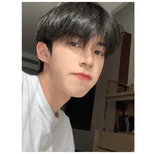 天使丝丝假发男短发韩版帅气男士短直发齐刘海学生蓬松日常全头套 黑