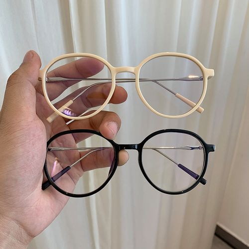 ins网红素颜小框平光镜女2021新款韩版复古文艺百搭圆形眼镜框潮