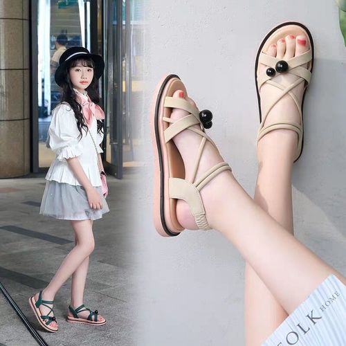 夏季女童凉鞋套脚网红中大童公主鞋