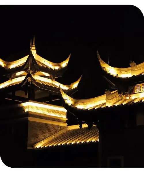 晚晚瓦楞灯户外防水景观装饰亮化灯室外屋檐黄光射灯古建筑led投光灯