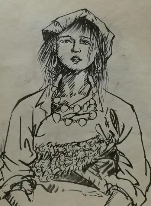 走进塔尔寺___贺希格速写作品