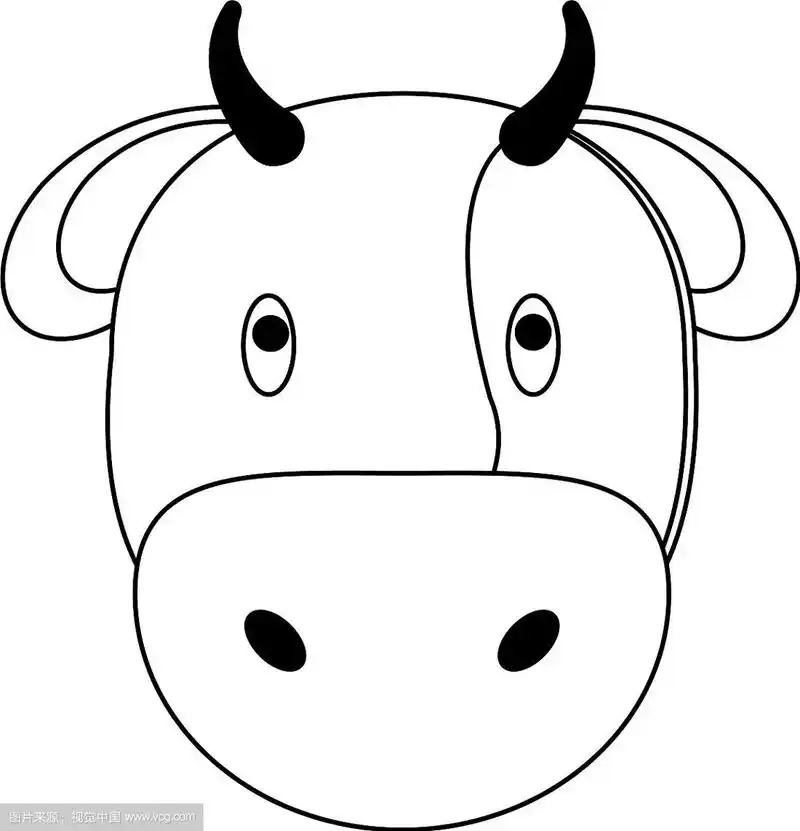 卡通黑白牛头动物