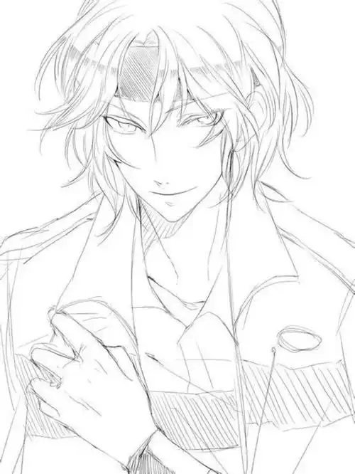 二次元插画 男神 少年 主上 网球王子 幸村精市 线稿