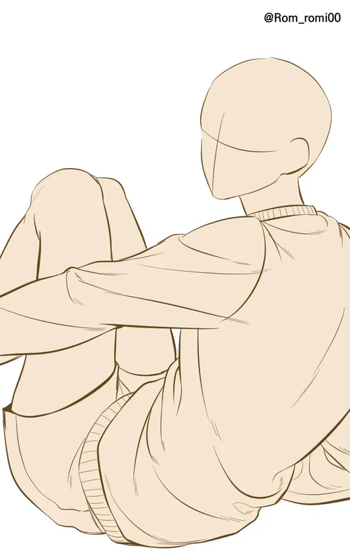 板绘素材居家男女四连拍单人线稿