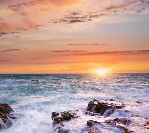 风景,大海,夕阳,唯美,宁静唯美的大海壁纸