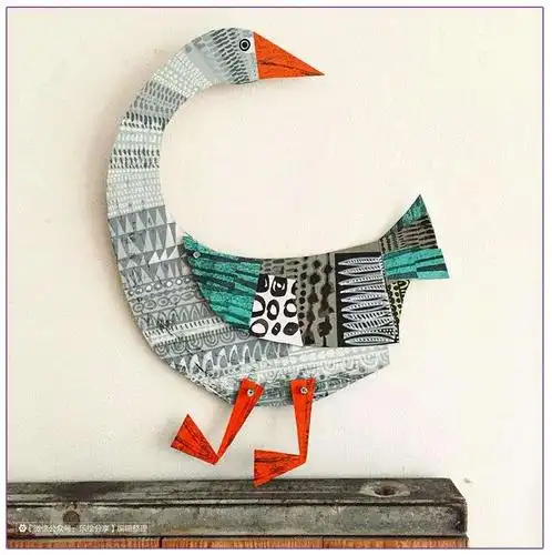 其它 《有趣的动物拼贴画》高段 写美篇材料准备:花布或者是 带有花纹