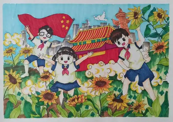 昌乐一中举办我心中的儿童友好主题绘画创作活动