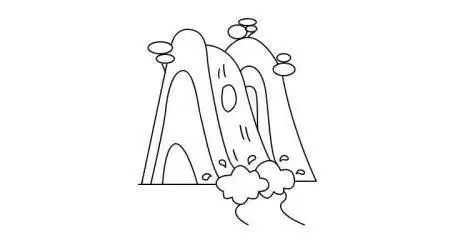 高山流水简笔画儿童画怎么画 带颜色高山流水简笔画教程