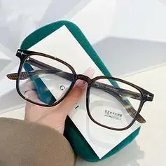 erilles显瘦大框眼镜框深茶色161非球面镜片
