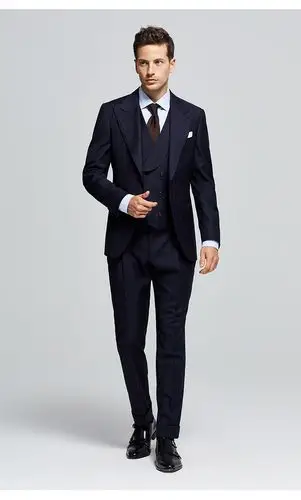 creations lite/柏品 美利奴纯羊毛条纹西服男商务正装职业西装外套