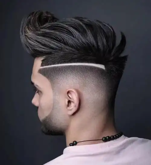 渐变雕刻发型图片男士短发雕刻图案造型