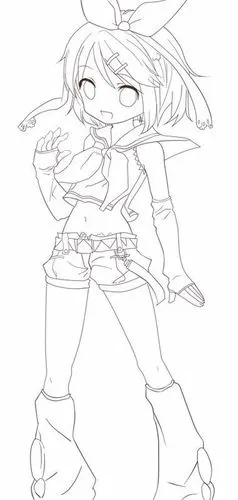 线稿全身漫画卡通人物绘画