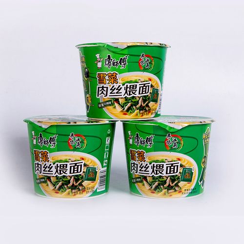 新品品正品康师傅雪菜肉丝煨面12桶装方便面整箱箱包冲泡方便面