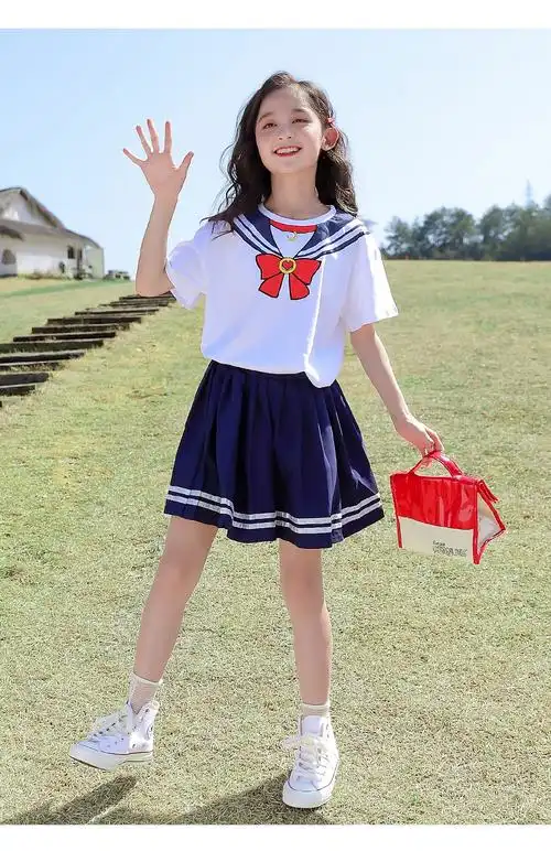 蓓馨贝女孩衣服9一12岁裙子2022夏季新款十岁小学生衣服夏装儿童jk学