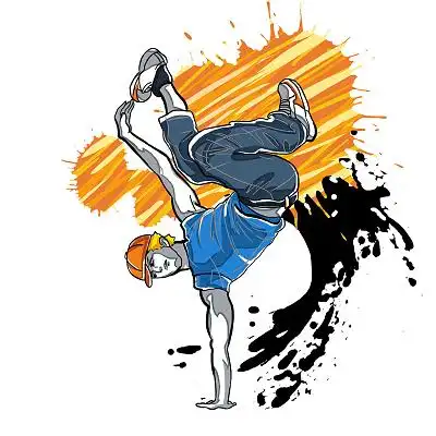 街舞男舞蹈人物元素酷炫地板动作经典动作街头街舞png素材