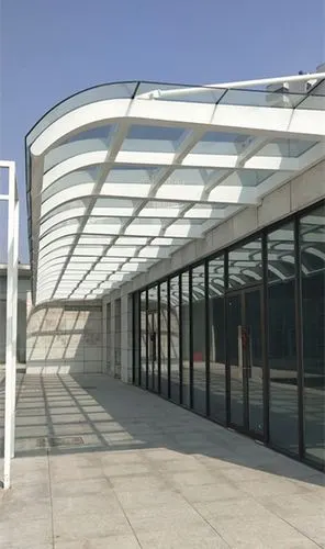 简牍博物馆游客中心钢结构玻璃雨棚