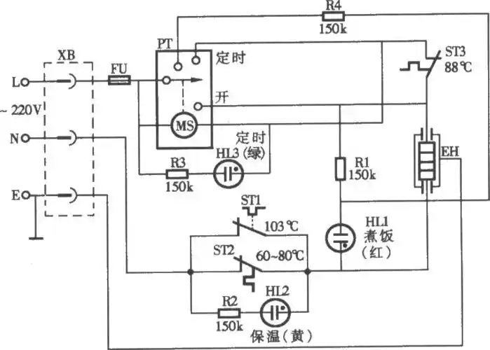 定时式自动电饭锅电路