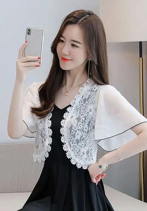 小披肩外套女夏季新款小坎肩百搭雪纺防晒衣超薄短款外搭开衫