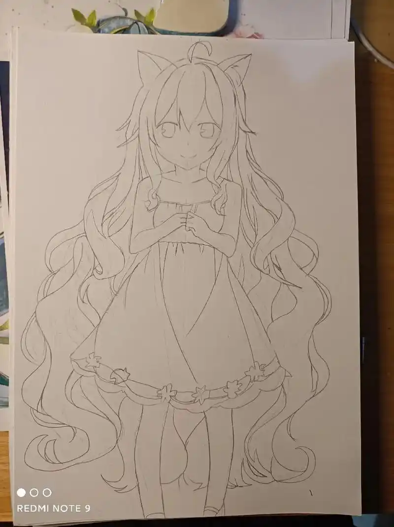 2个小时半完成7099明天上色#动漫手绘#二次元 - 抖音