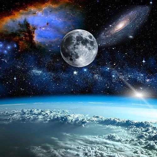 星空海报星空系列唯美夜空白云之上宇宙图片宿舍房间墙贴装饰画