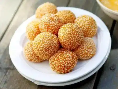 牢记1个小技巧,麻团不开裂不回缩|油炸|麻团|炸麻团|白芝麻|粘米粉|细