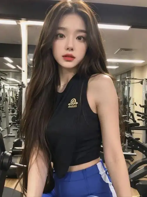 美女,健身女神上线!白色短袖配灰色运动裤,时尚又活力四溢!