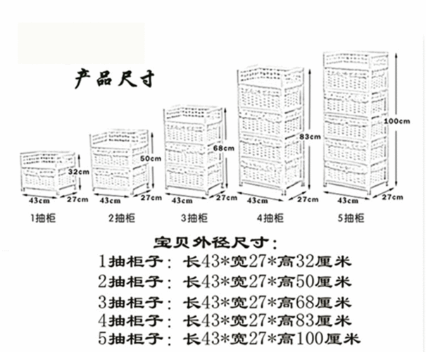 每个抽屉尺寸:长39厘米 宽24厘米 高14厘米