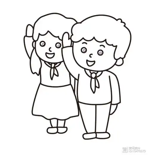 【简笔画】小学生敬礼简笔画 分步画法