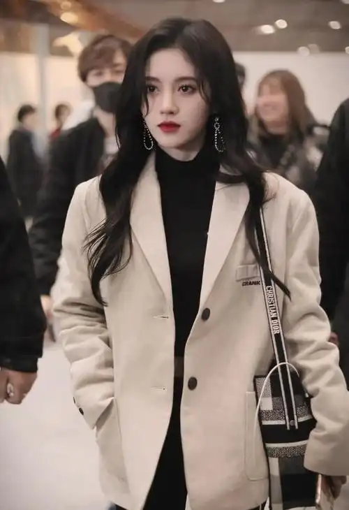 鞠婧祎穿西装也要性感一把,露脐内搭大秀"a4腰",腰围太真实