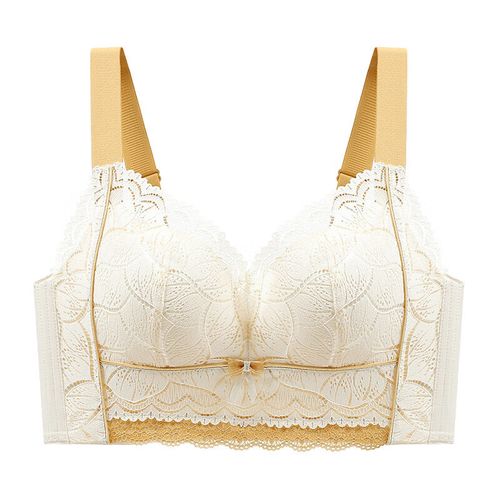 木洛茵女士内衣大胸显小薄款胖mm6调整型大排扣大码文胸蕾丝收副乳