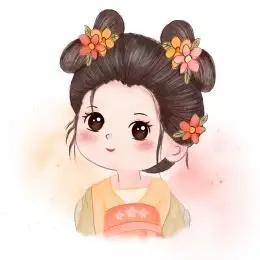 可爱古风汉服女孩q版手绘头像