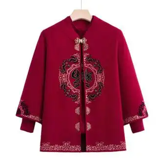 梵侈赫尔轻奢品牌妈妈秋装外套洋气高贵唐装喜婆婆结婚宴礼服中年女外