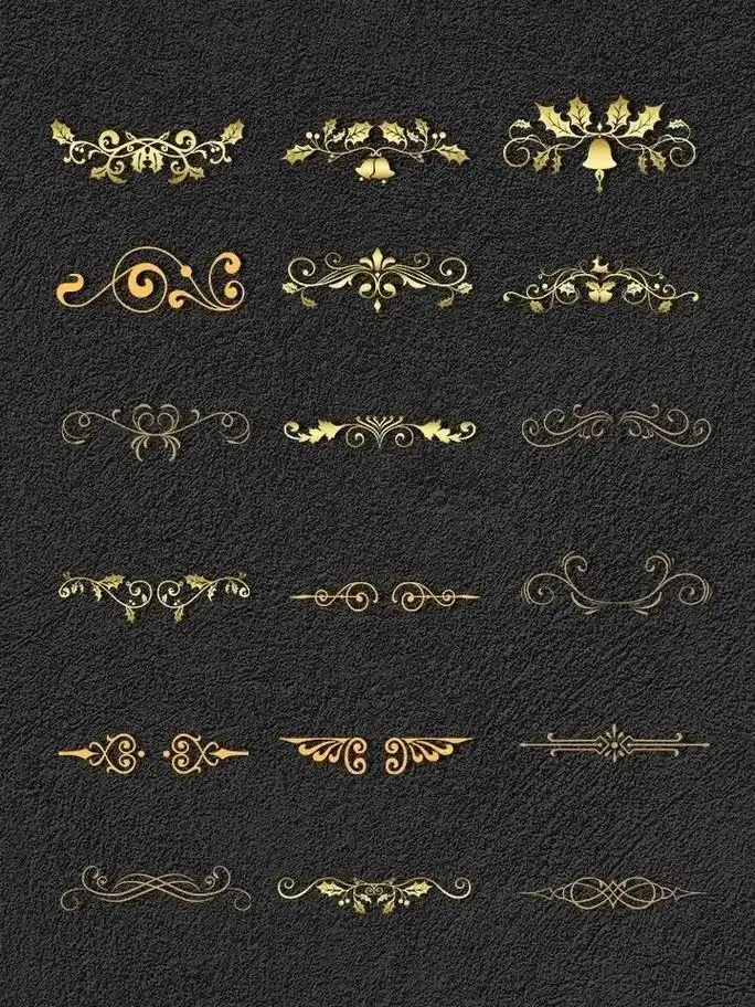 ps欧式金色边角花纹免抠素材.#ps #海报设计 #干货分享 - 抖音
