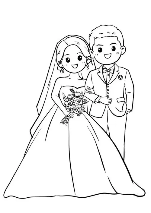 可可耐耐的手绘婚纱照