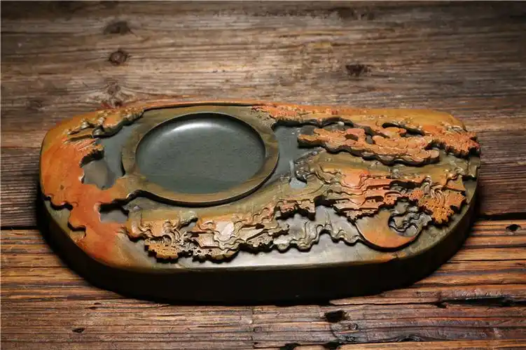 名师老坑砚台山水砚手工雕刻原石老坑四大名坑龙尾山安徽歙县歙砚端砚