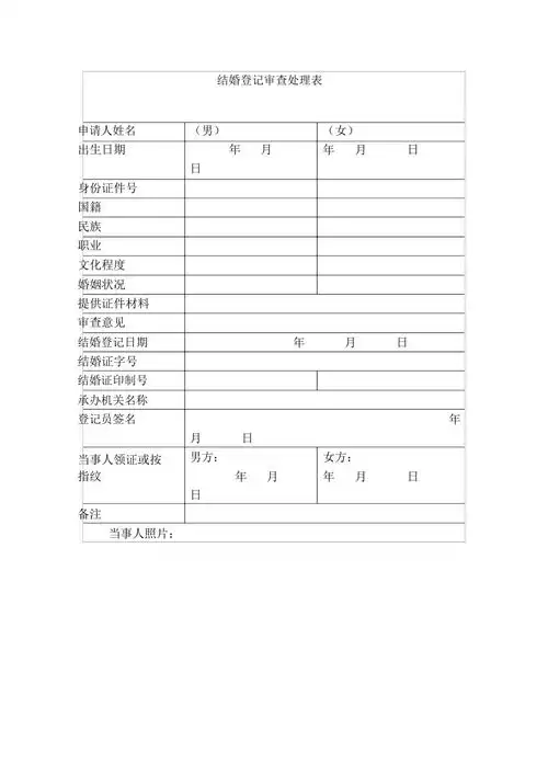 结婚登记审查处理表_第1页