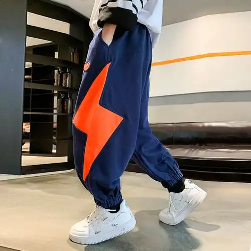 男童休闲裤 童装儿童中大男童闪电休闲裤男孩裤子运动裤帅气潮范