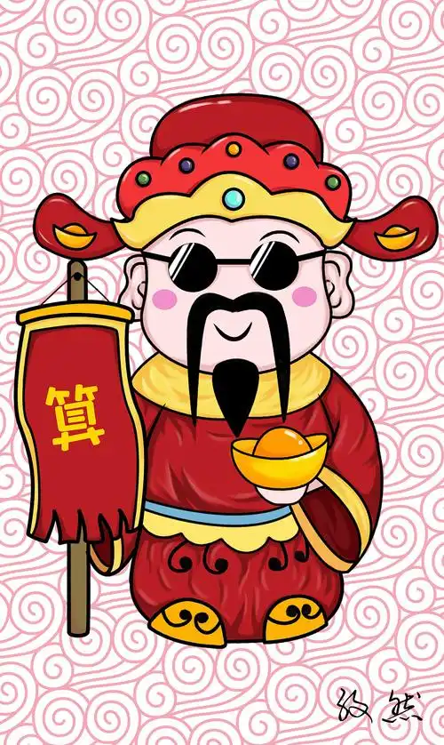 小财神爷|插画|艺术插画|孜然v - 原创作品 - 站酷 (zcool)