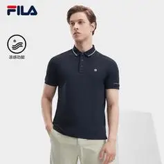 fila斐乐官方男子针织短袖polo衫2024夏季时尚休闲凉感上衣