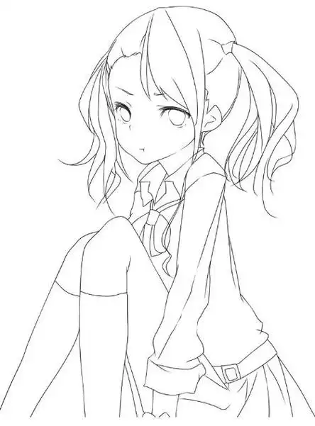 实用文档 简笔画  动漫女孩全身图片可爱动漫女孩全身图片铅笔画