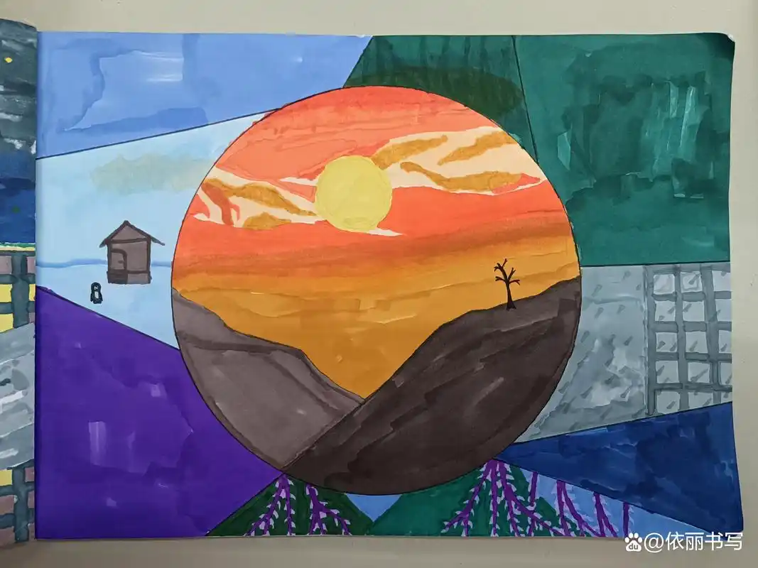 初一美术《面与色的美感》学生作业