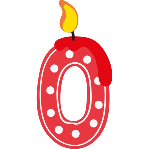 卡通手绘数字0蜡烛图片