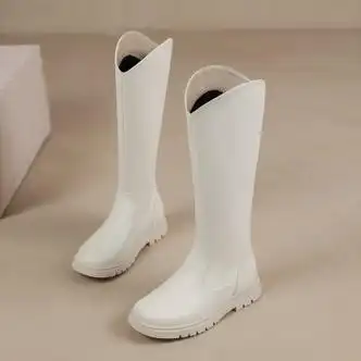 戏狐儿童靴子女孩冬季长筒有女儿的别错过女童长筒靴2023新款春秋白色