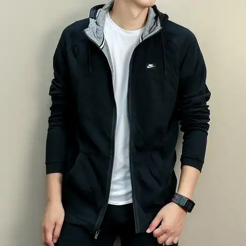 nike耐克 外套 2019秋冬 黑色 男装 新款上衣休闲运动服连帽夹克 bv