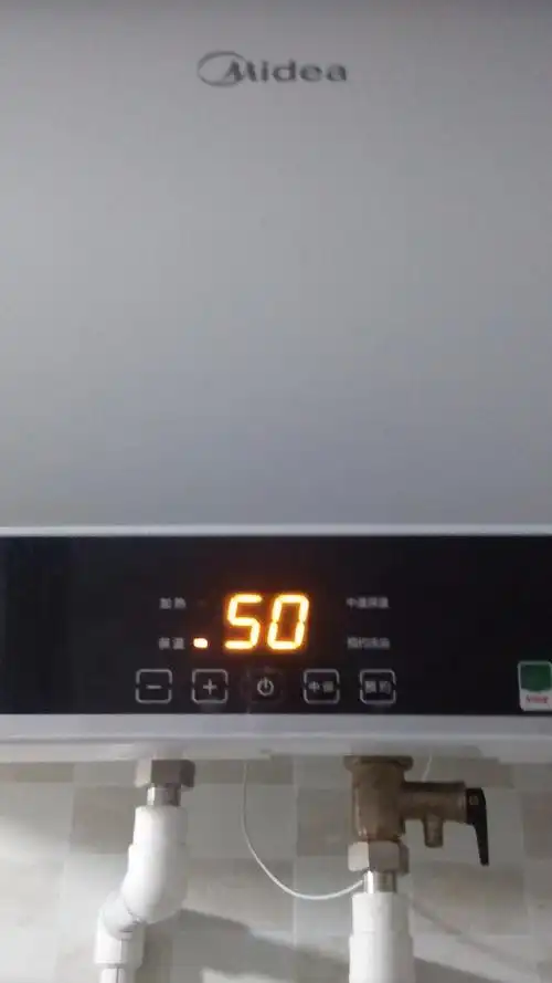 美的f60-15wb5(y)储水式热水器怎么调到加热档?